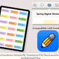 Spring Bloom: Cute Flower Memo, Date Sticker Kit for GoodNotes, OneNote and Notability, Everyday iPad Stickers for Weekly & Monthly Planning